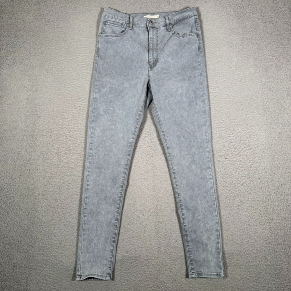 Levis Jeans Womens 31x29 Gray Mile High Super Skinny 5 Pocket Denim Preppy Logo
